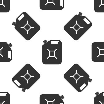 Canister for gasoline icon seamless pattern on white background. Diesel gas icon. Flat design. Vector Illustration