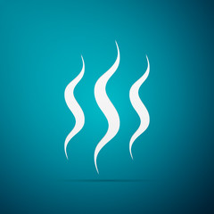 Steam icon isolated on blue background. Flat design. Vector Illustration