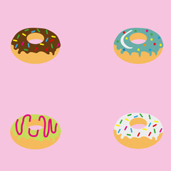 Colored glazed donuts icon