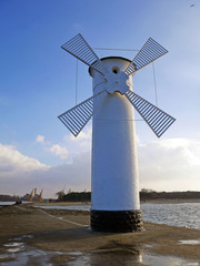 A windmill by the sea in Świnoujście