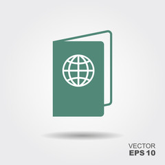 Passport Icon in flat style
