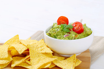 guacamole with tortilla chips