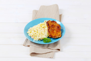 roasted chicken with potato salad