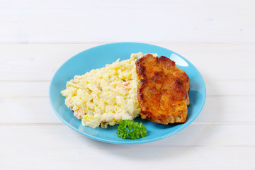 roasted chicken with potato salad