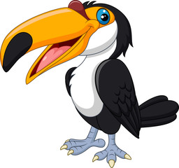 Fototapeta premium Cartoon toucan bird isolated on white background