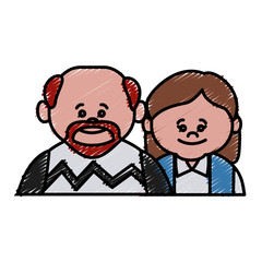 Cute grandparents couple cartoon icon vector illustration graphic design