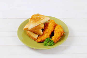 chicken strips with toast