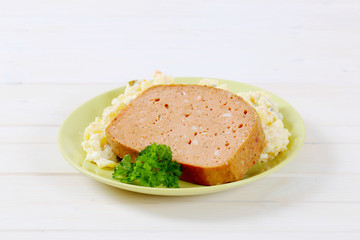 meat loaf with potato salad