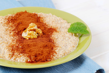 plate of oatmeal porridge
