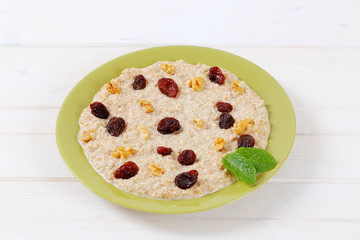 plate of oatmeal porridge