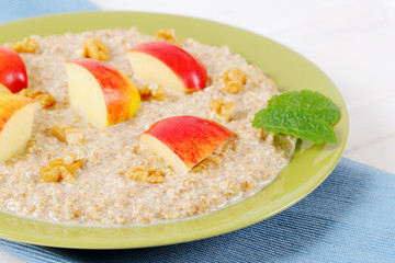 plate of oatmeal porridge