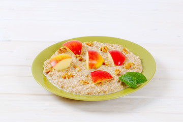 plate of oatmeal porridge