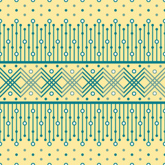 Seamless geometric pattern with ethnic motifs