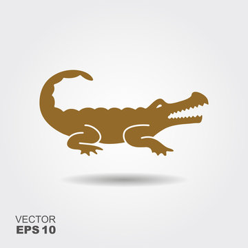 Crocodile silhouette vector icon