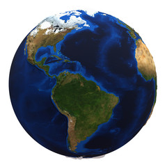 Earth globe isolated on white background