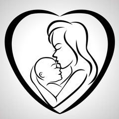 Mother and baby icon