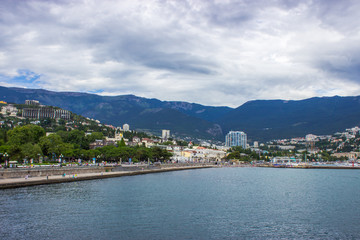 Fototapeta na wymiar View of the seafront and the city. Yalta, Crimea