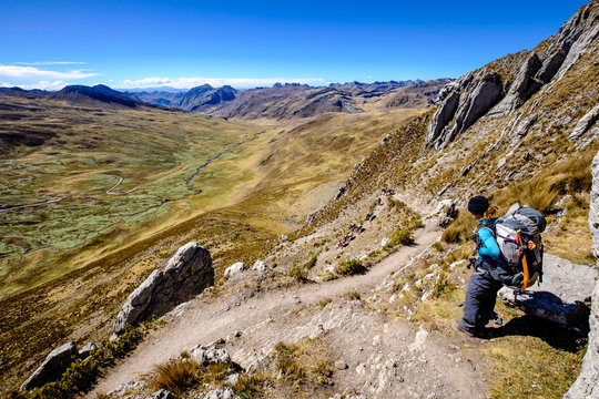 Cacanapunta, first pass of the Huayhuash trek in Peru