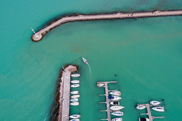 Aerial view of boats