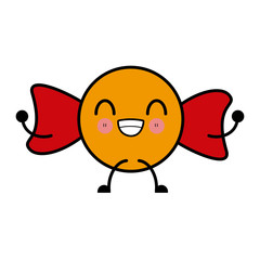 Caramel delicious candy cute kawaii cartoon icon vector illustration