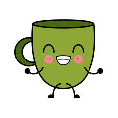 Coffee of cup cute kawaii cartoon icon vector illustration