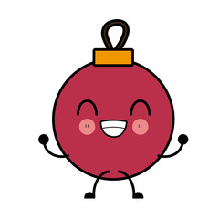 Christmas decorative balls cute kawaii cartoon icon vector illustration