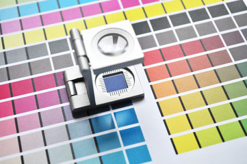 Color scales and loupe used