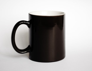 Black mug on white background
