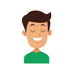 Man smiling with eyes closed icon vector illustration graphic design