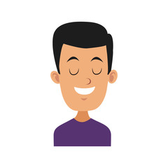 Man smiling with eyes closed icon vector illustration graphic design