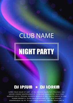 Night party poster. Abstract vector background