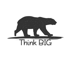Obraz na płótnie Canvas Black Bear with Quote Think Big.