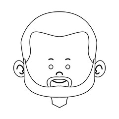 cartoon man face avatar character male cute vector illustration