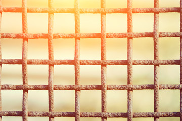 Fototapeta premium Rusty cage close up. Blurred Background
