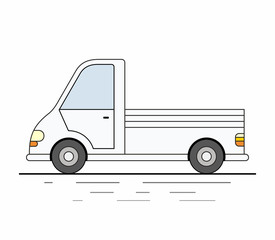 White Delivery Van on white background