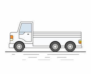 White Delivery Van on white background