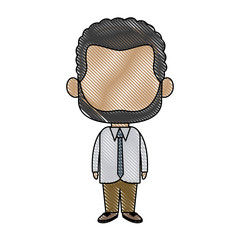 cute man cartoon standing formal clothes character vector illustration