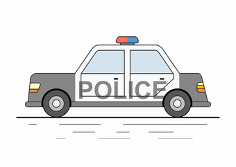 police car isolated on white background