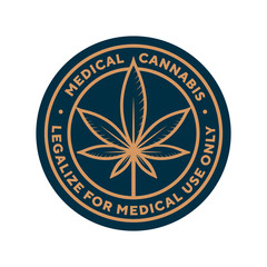 medical cannabis legalize for medical use only logo, label template vector