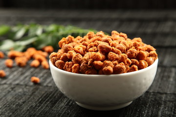 Healthy vegan snack masala coated spiced roasted peanuts