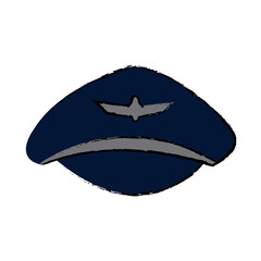 airline pilots hat aviator cap with insignia vector illustration