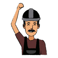 repairman or construction worker with safety hat vector illustration