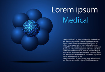 Abstract health medical science consist molecules digital technology concept  modern medical technology,Treatment,medicine on hi tech future blue background. for template, web design or presentation.