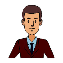 business man suit portrait manager employee or entrepreneur person vector illustration
