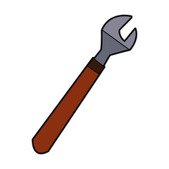 wrench tool repair instrument maintenance icon vector illustration