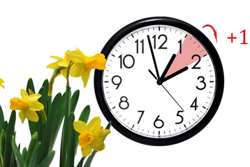 Daylight Saving Time. Change clock to summer time.