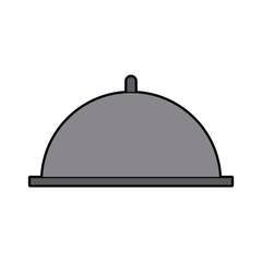 Obraz premium restaurant cloche serving tray cover dome vector illustration