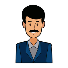 business man suit portrait manager employee or entrepreneur person vector illustration