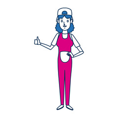 woman painter with cap employee character vector illustration