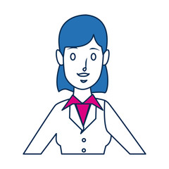 portrait woman character employee work person vector illustration